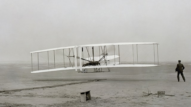 Die Gebrüder Wright erster Flug